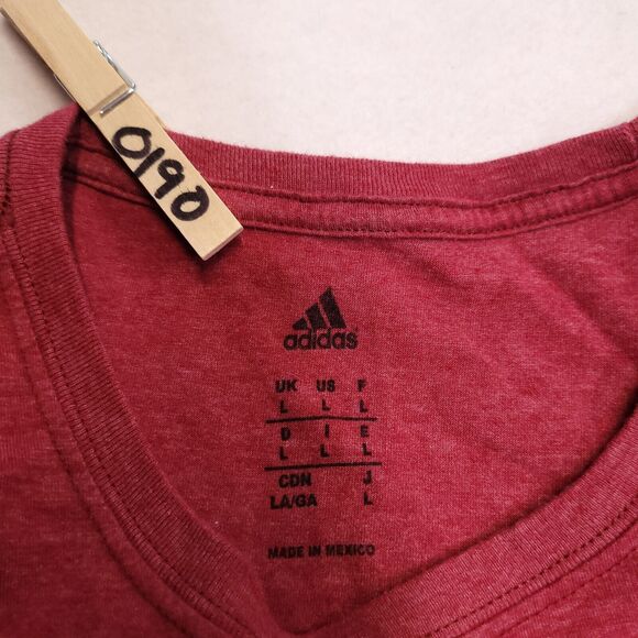 Adidas All In Short Team Casual Graphic T Shirt Womens Size Large L Red Cavs - Picture 3 of 10